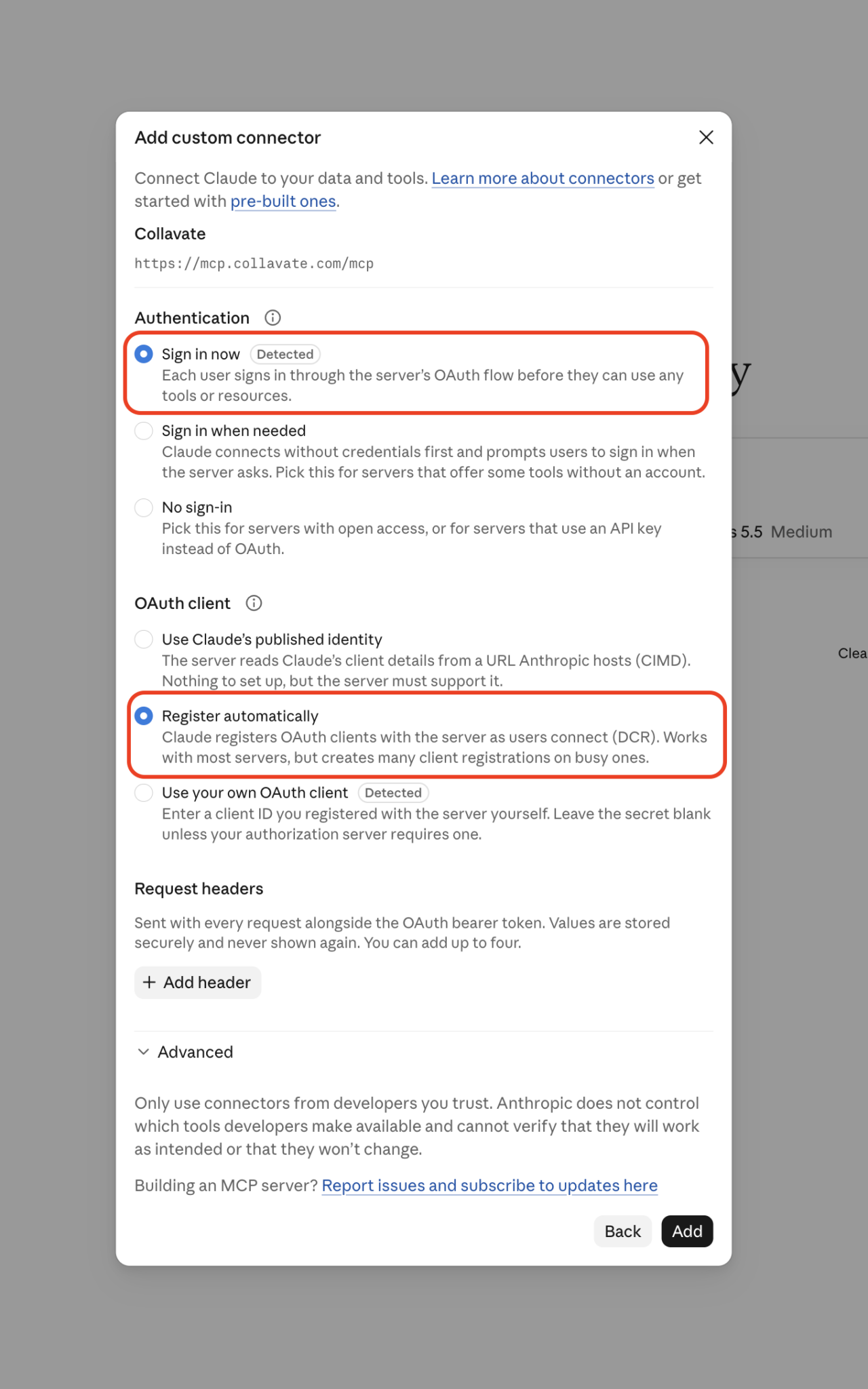 Connecting Collavate MCP in Claude - Collavate